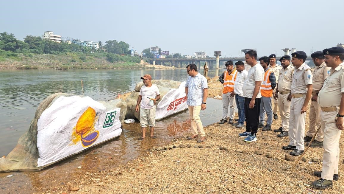 chhath puja preparations ghats cleaned in jamshedpur