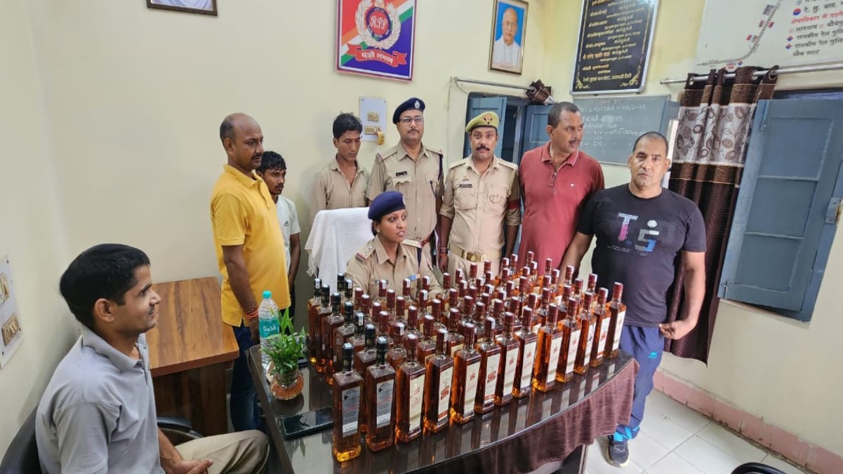 liquor seized from antyodaya express two arrested