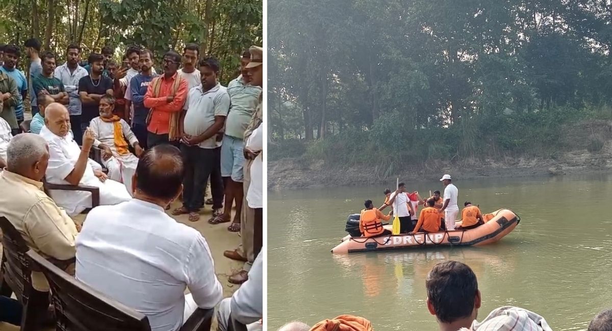 deoria news youth drowns in gandak river minister arrives