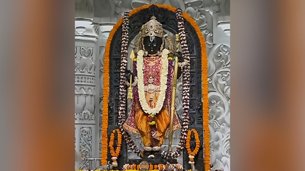 ram lalla adorned in patan patola silk for diwali in ayodhya