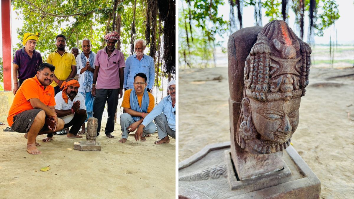 rare ekmukhi shivling found on ganges bank in varanasi