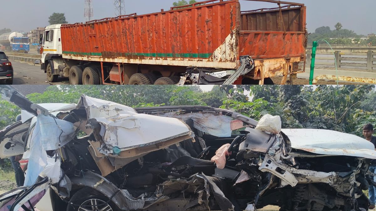 fatal accident on nh19 two killed in fortune carcontainer collision