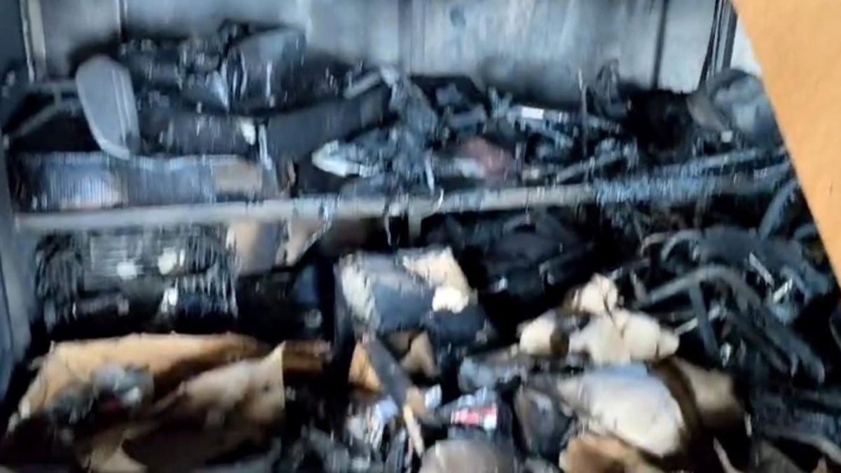 fire sparked by fireworks at vehicle showroom store