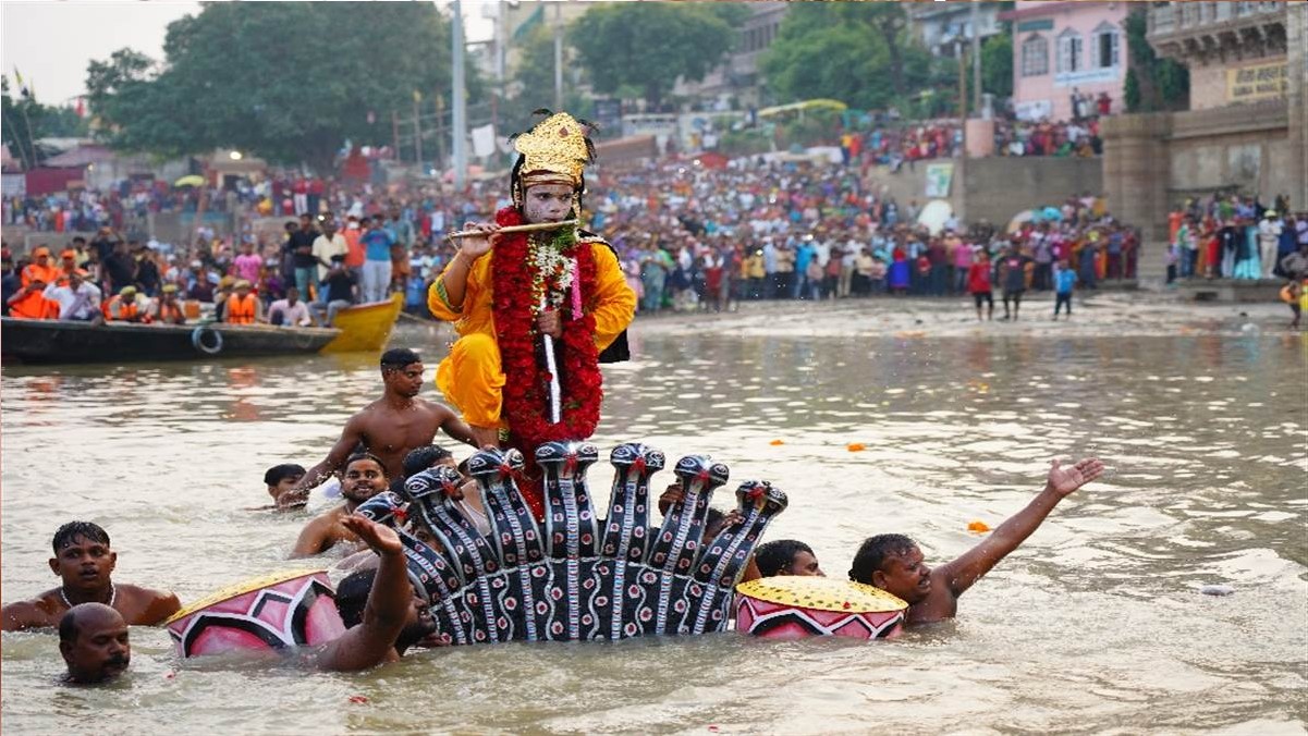 kashi ganga kaliya daman krishna leela at varanasi tulasi ghat