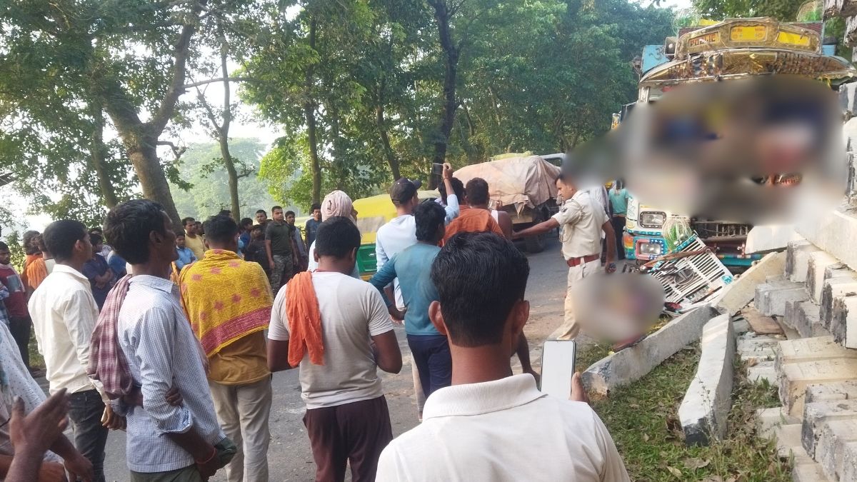 fatal truck accident in supaul two killed in pipra road mishap