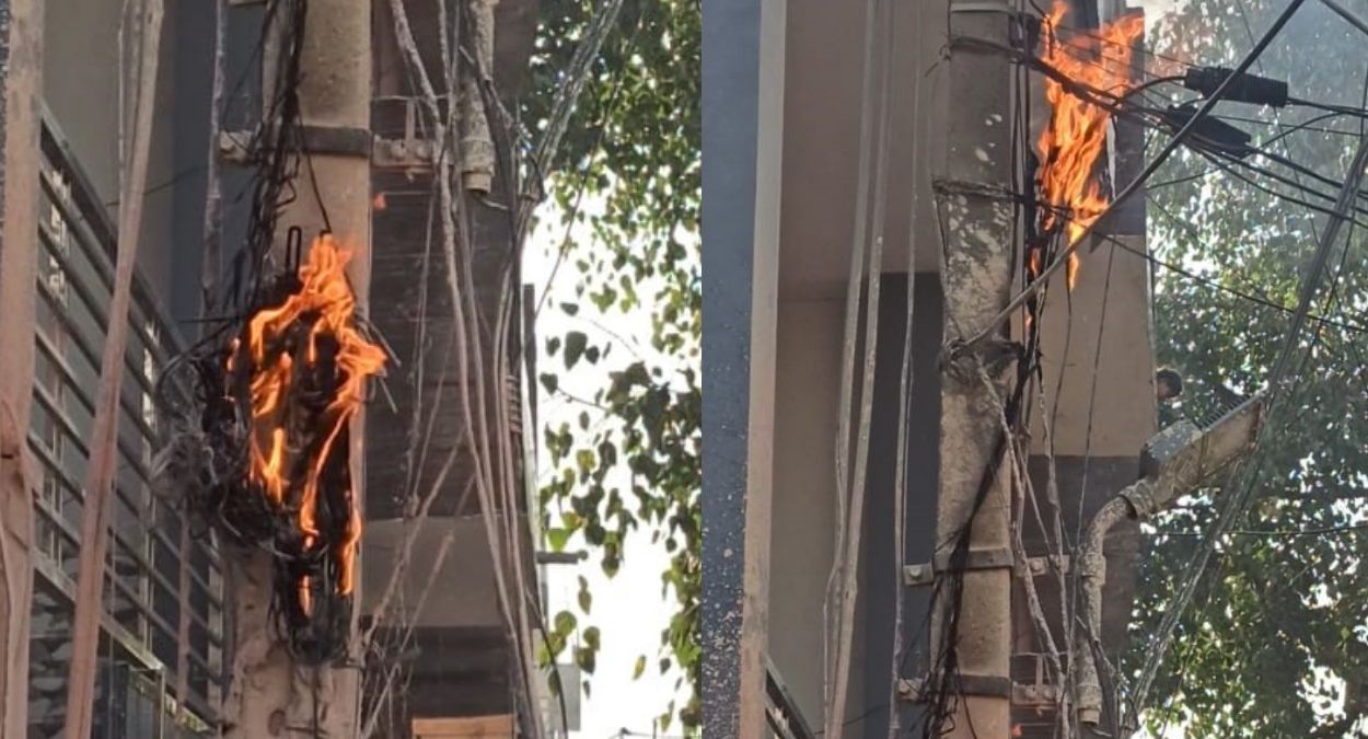 jalandhar electrical pole fire causes power outage