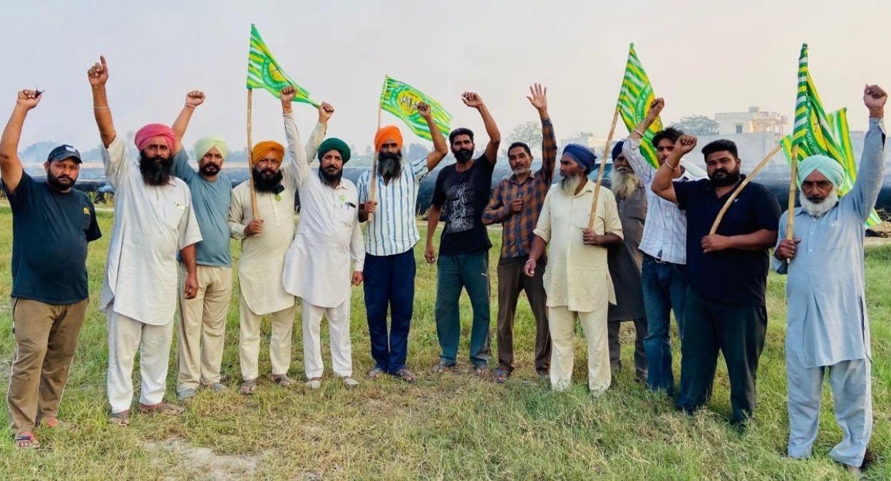 farmers protest police action over stubble burning in sangrur