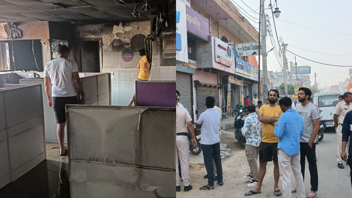 gohana fire at private finance bank due to short circuit