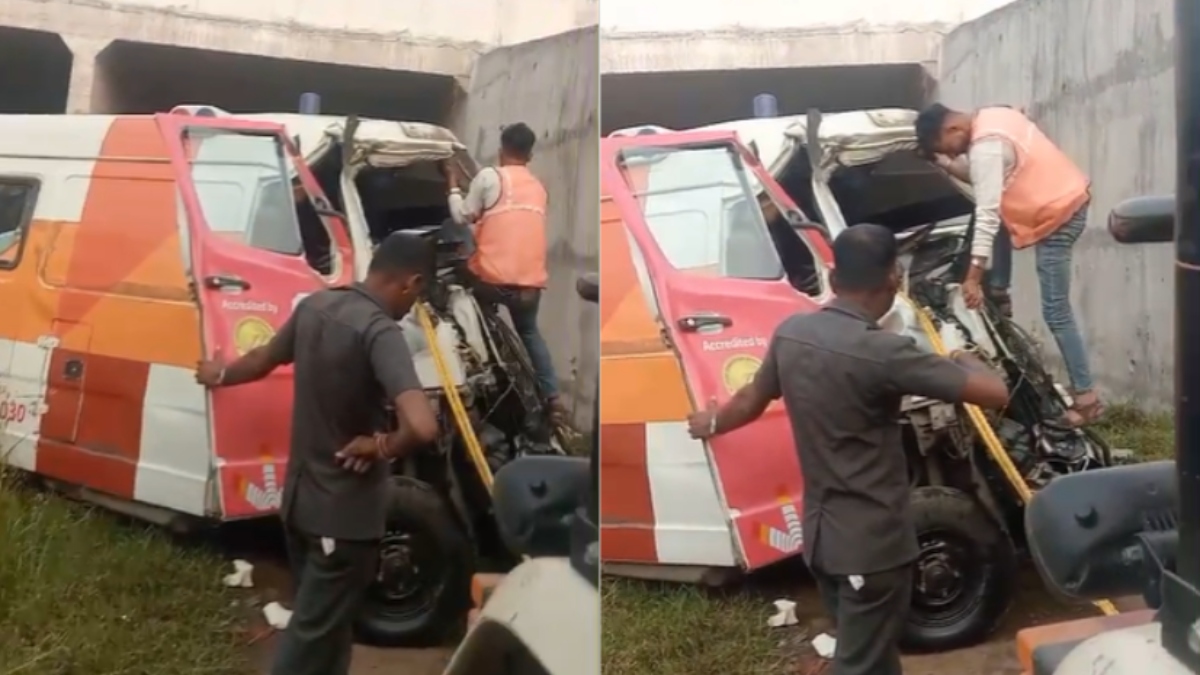 delhimumbai expressway accident ambulance crash kills two