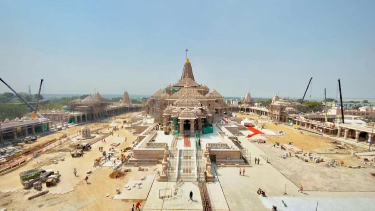 ram mandir construction accelerates ahead of flag hoisting ceremony in ayodhya