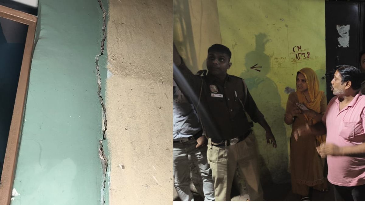 building crack in chirag delhi residents evacuated