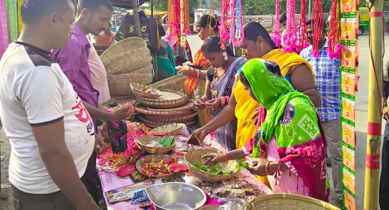 chhath puja preparations in bathinda women observe fast offer prayers