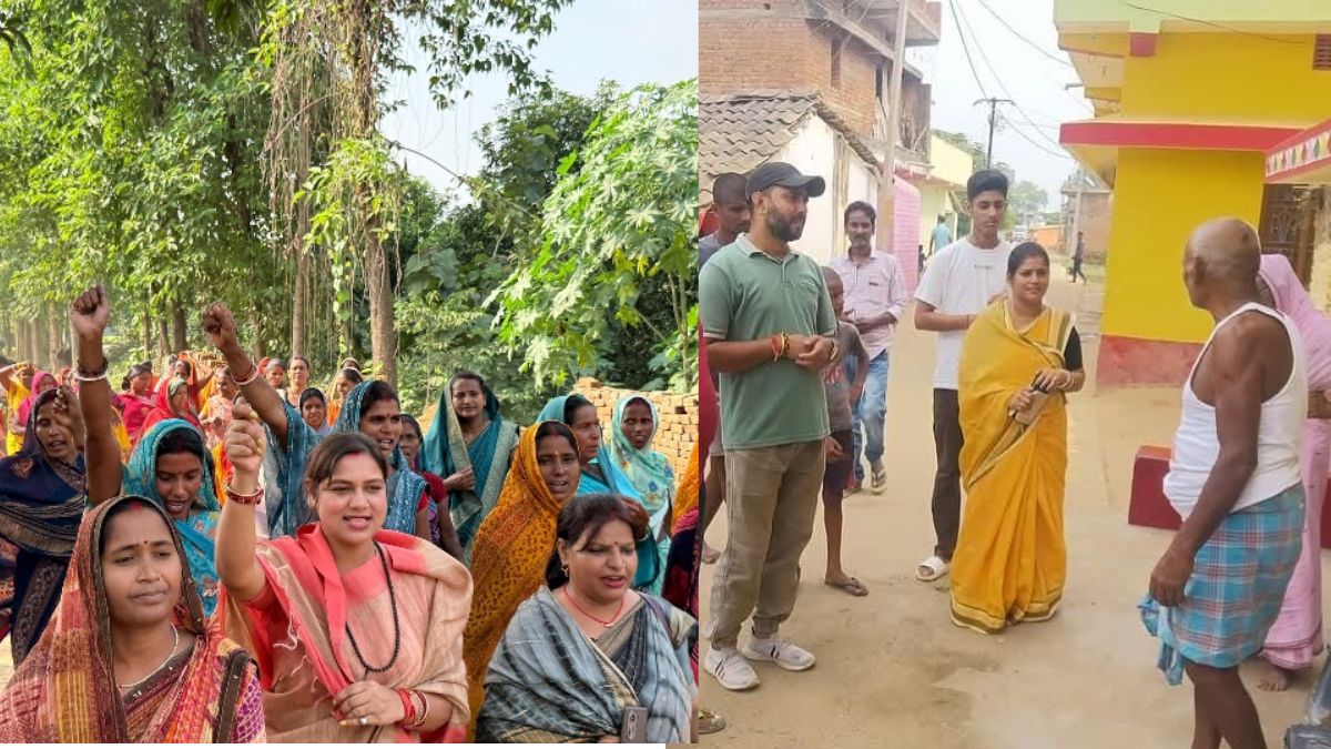 bihar elections candidates wives campaign actively in banka