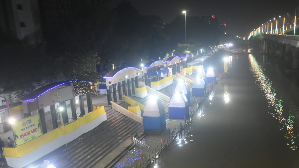 chhath puja 2025 ganga ghats ready in patna officials oversee preparations