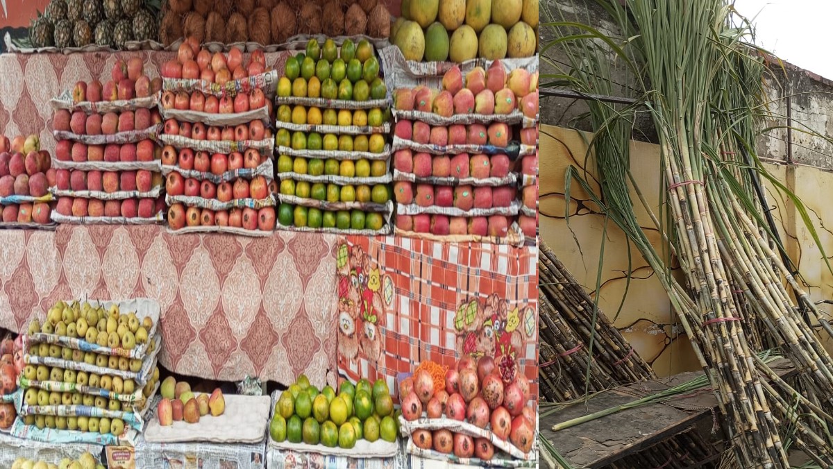 chhath puja 2025 fruit prices soar in varanasi sugarcane costs surge