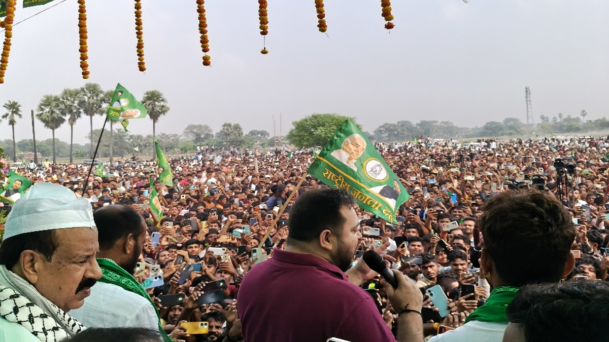 bihar elections 2025 tejashwi yadav attacks bjp over nitish kumar