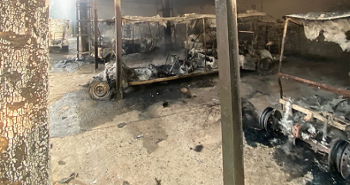 fire at chhatbir zoo electronic vehicles catch fire in zirakpur