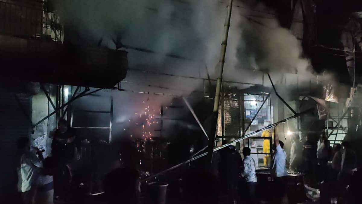 fire at haryana general store in gannaur six fire tenders arrive