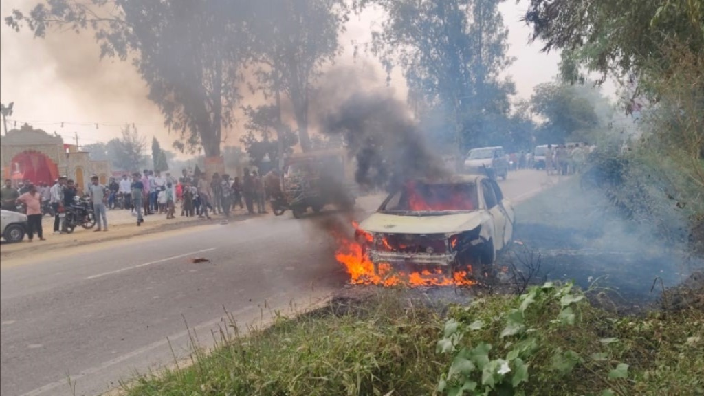 car fire at wedding in meerut cng cylinder averted disaster