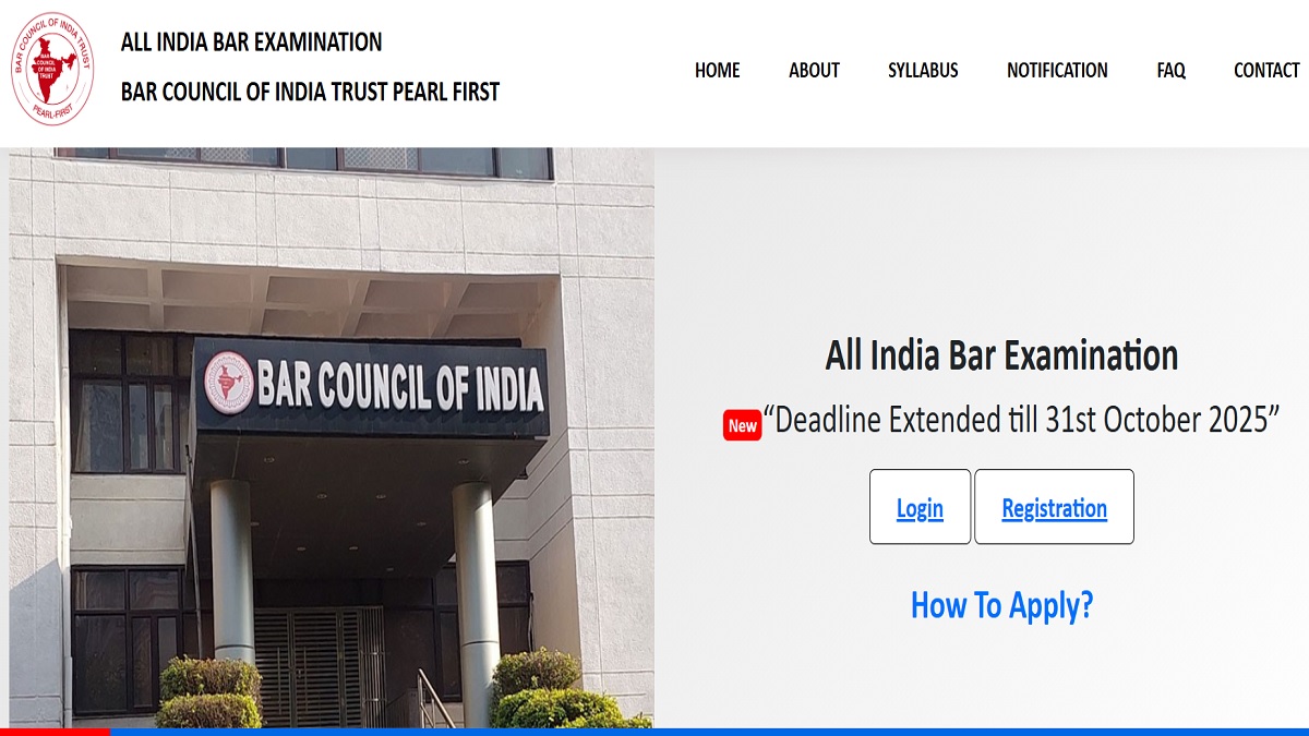 aibe 2025 last date to apply for all india bar examination 20 extended now opportunity to fill the form till october 31