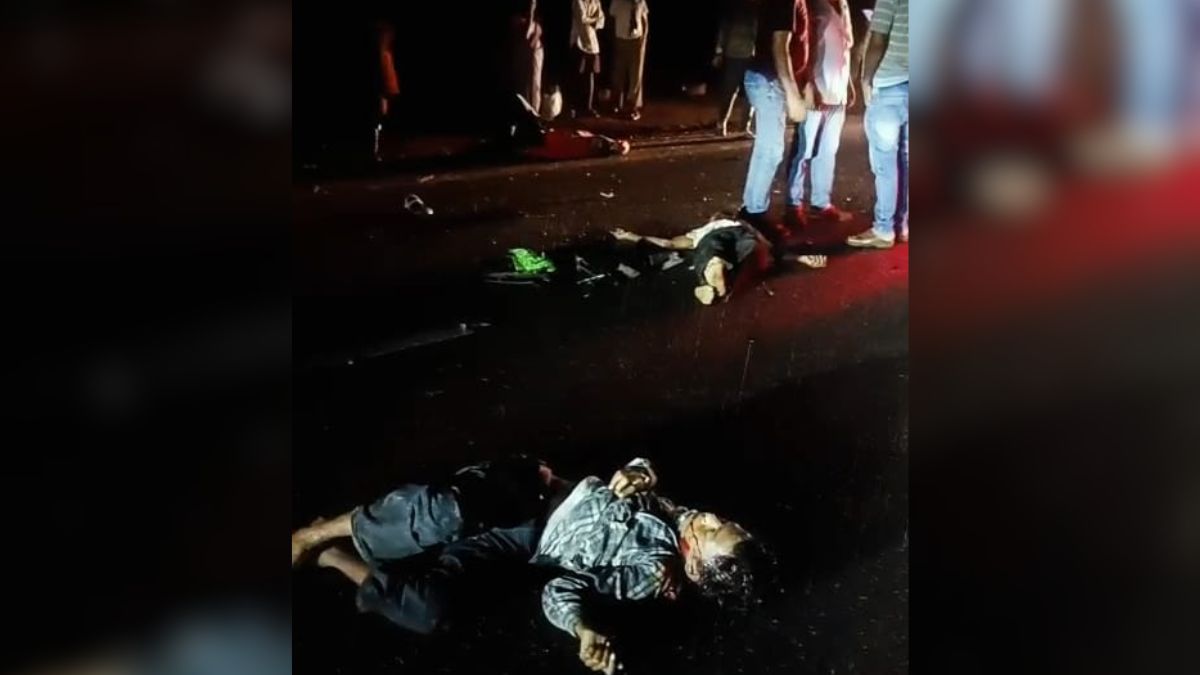 gumla road accident two killed and one injured in truckscooty collision