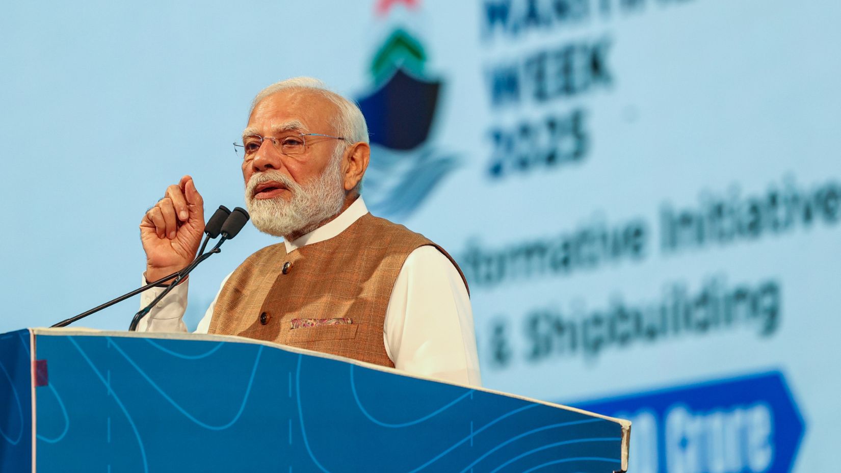 india maritime week 2025 pm modi highlights indias stability amidst global turmoil