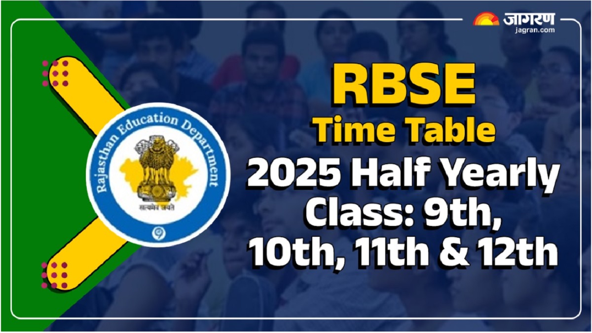 rbse date sheet 2025 26 rajasthan board class 9th 10th 11th and 12th half yearly exam time table released check here