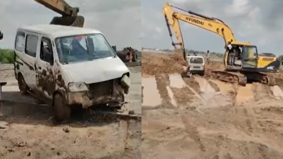 google maps mishap in gujarat car stuck in mud due to incomplete road