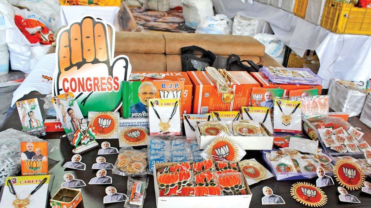 bihar elections 2025 delhis sadar bazar thrives on election campaign material demand