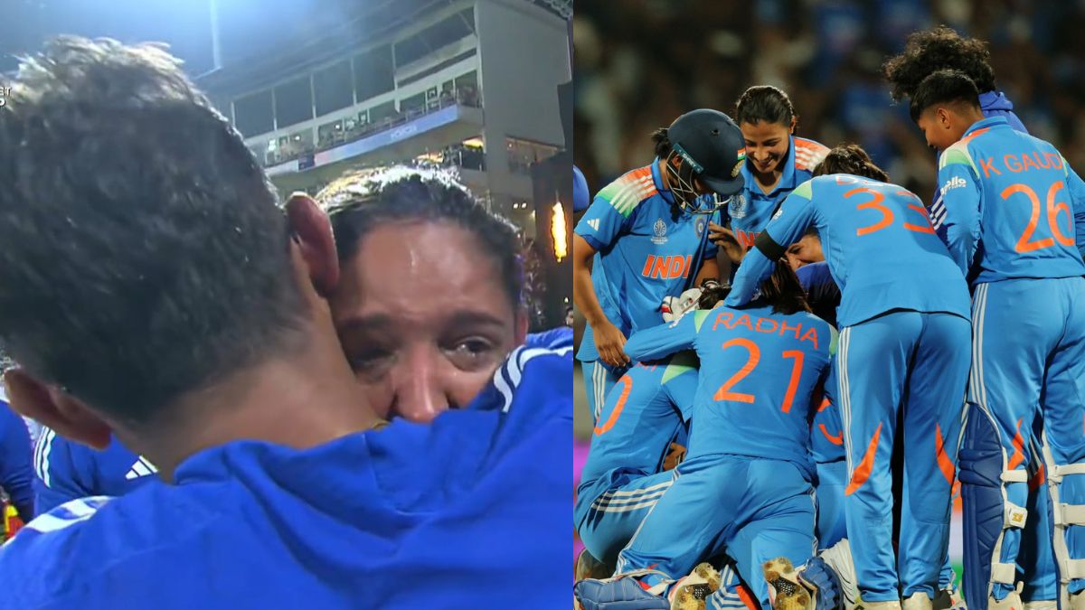 ind vs aus w harmanpreet kaur crying video viral after india women reached into women world cup final 2025