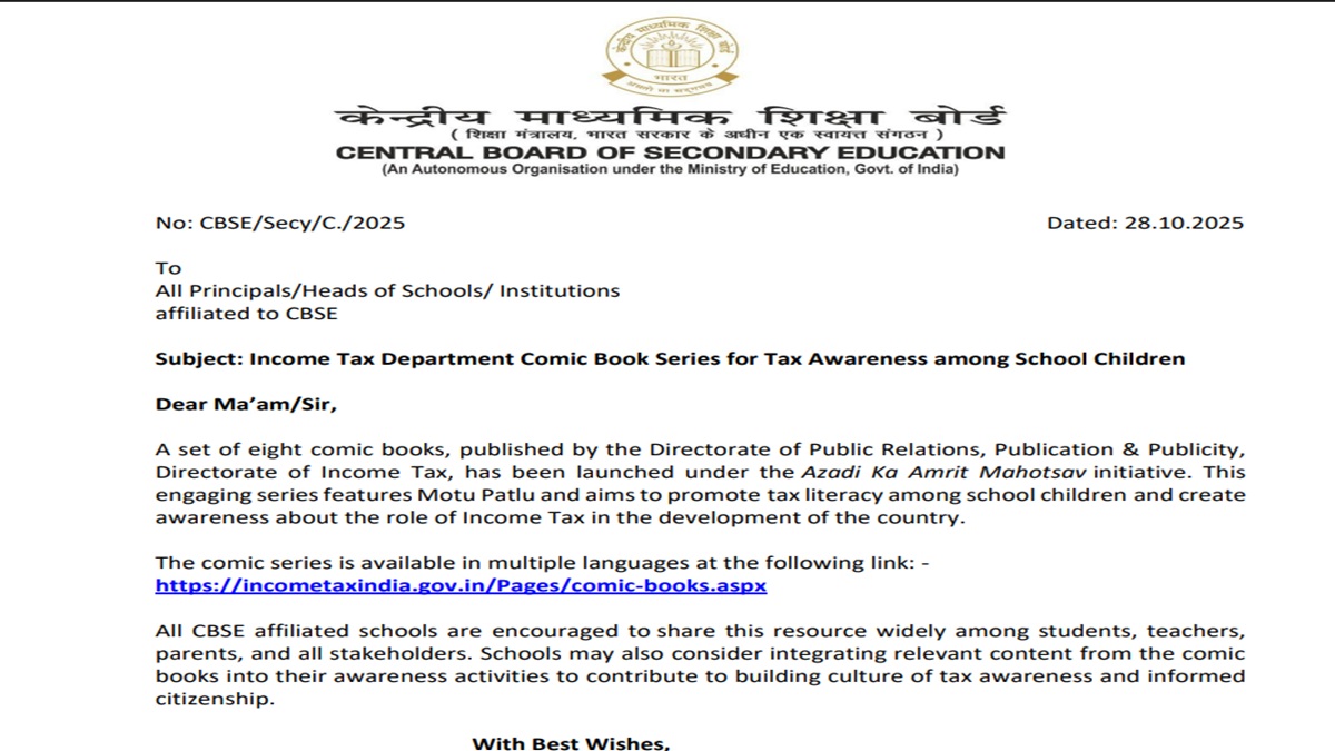 cbse released motu patlu comic series for school students in this series students aware about income tax