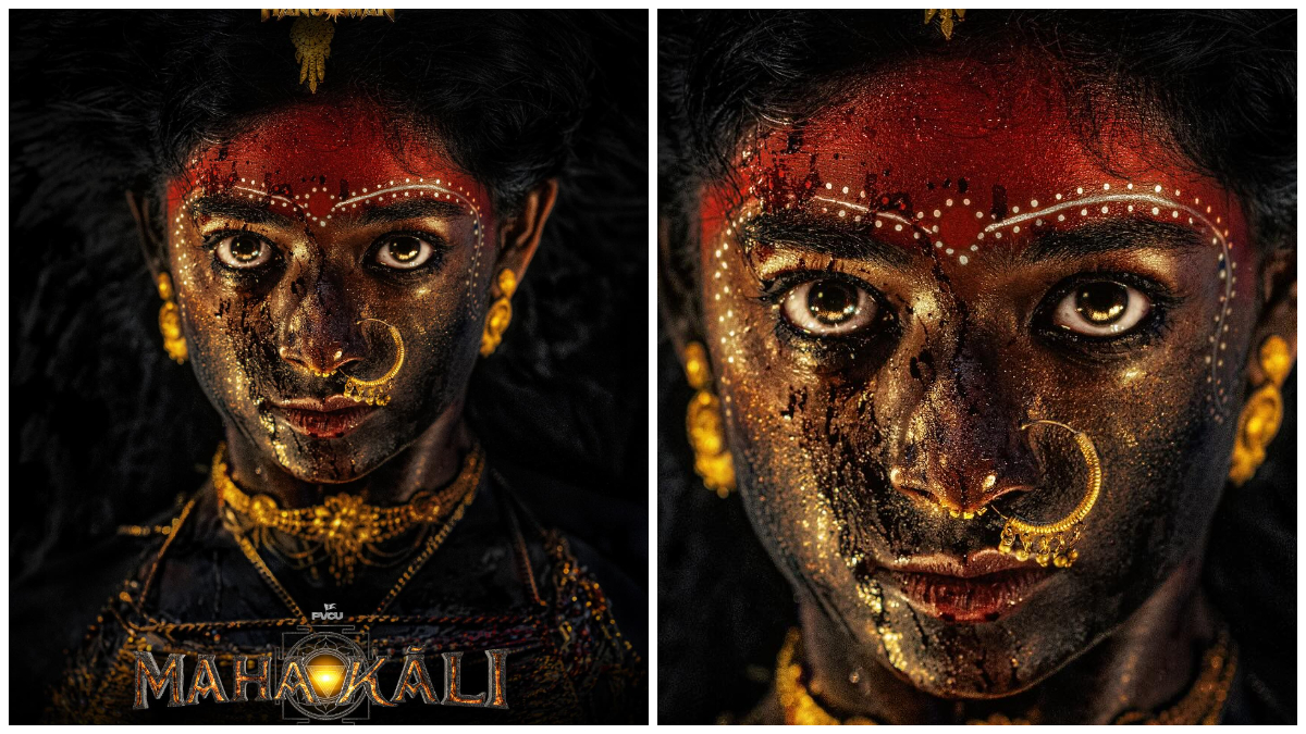 mahakali first look out bhoomi shetty fierce avatar makes fans surprise in prasanth varma film