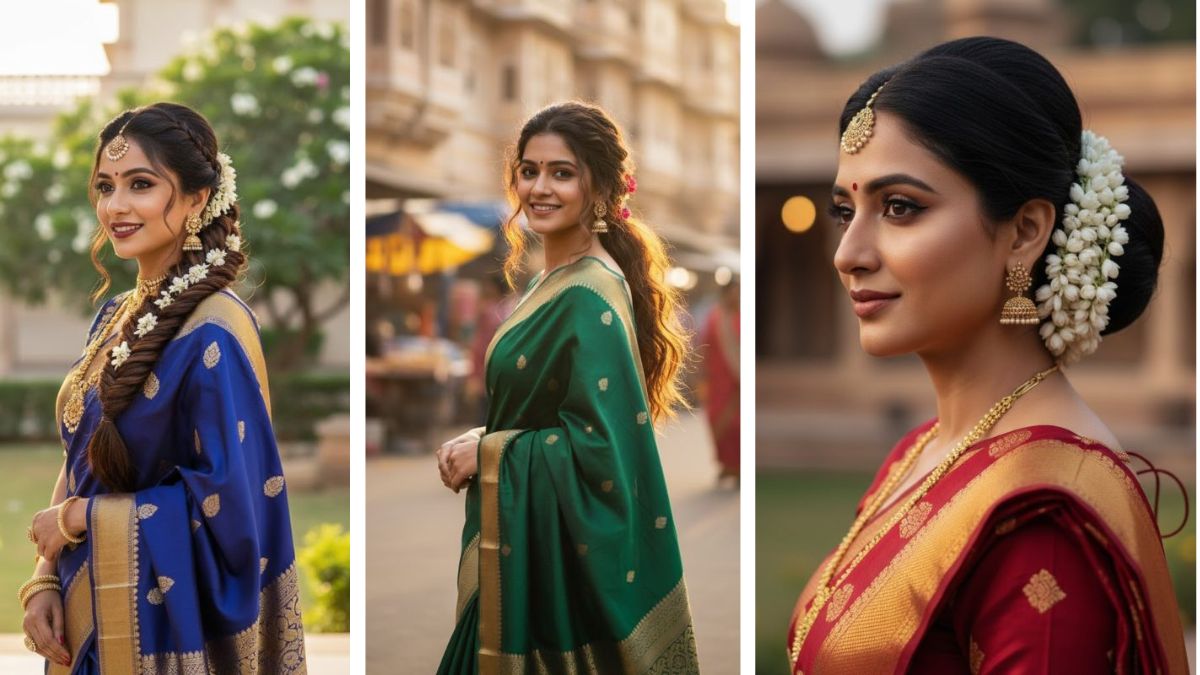 trendy hairstyles with saree look gorgeous and elegant