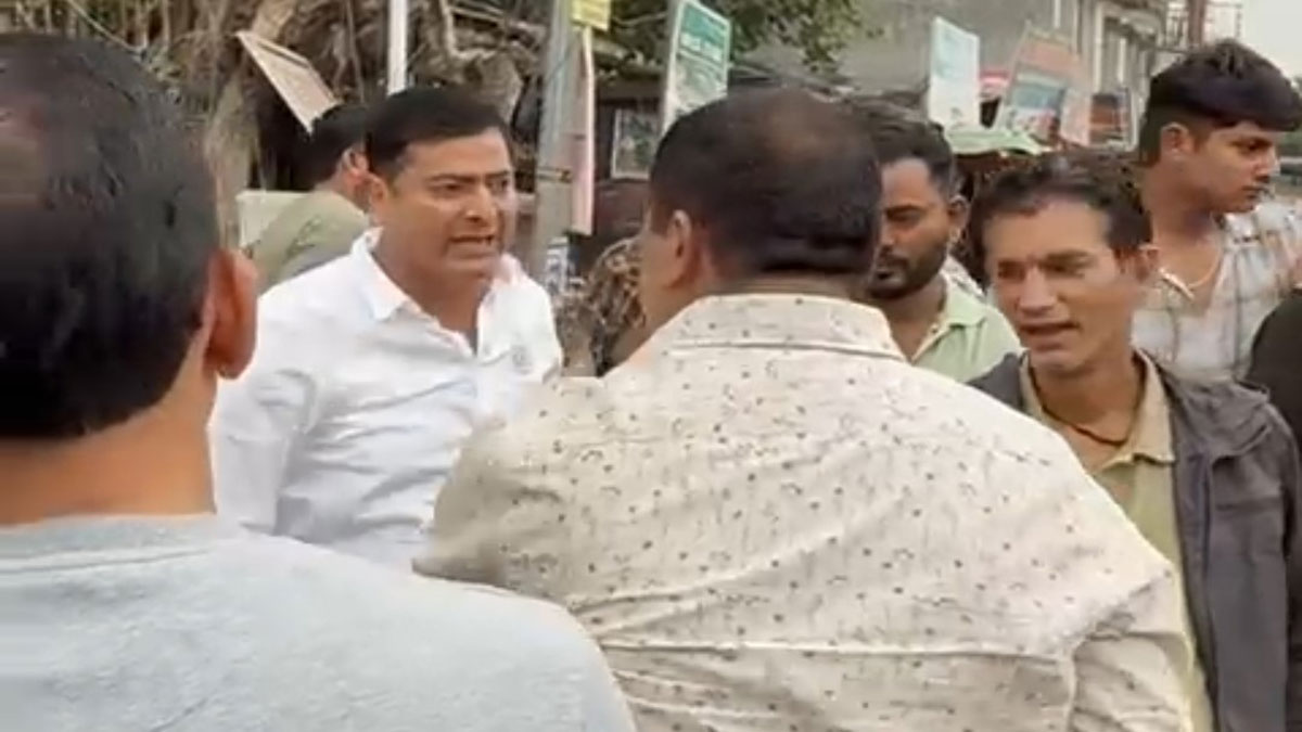 bjp congress clash over road in haldwani