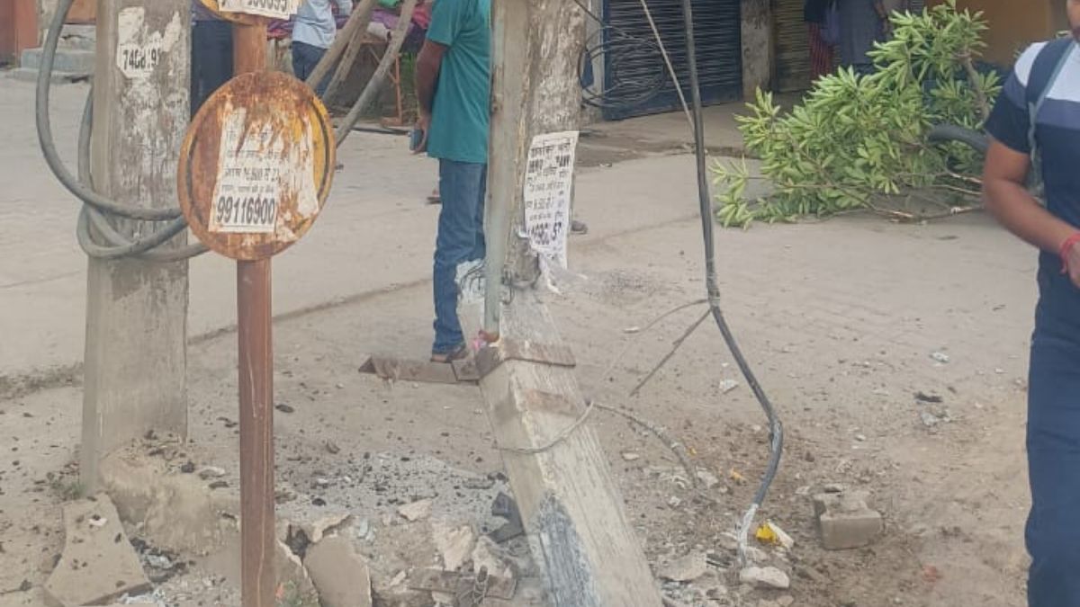 school bus collides with electric pole in rewari children safe