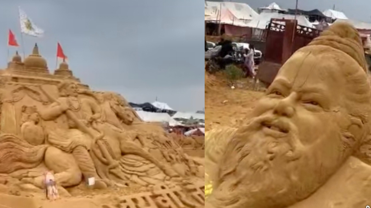 pushkar fair 2025 tourists enjoy sand art religious rituals