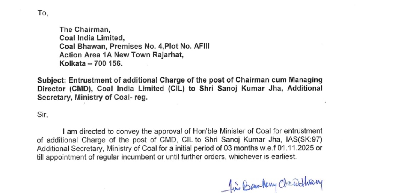 saroj kumar jha appointed as additional chairman of coal india