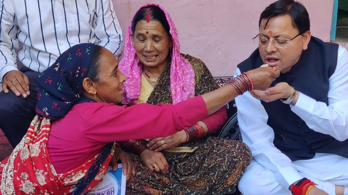 cm dhami visit rudraprayag in igas meet disaster victims