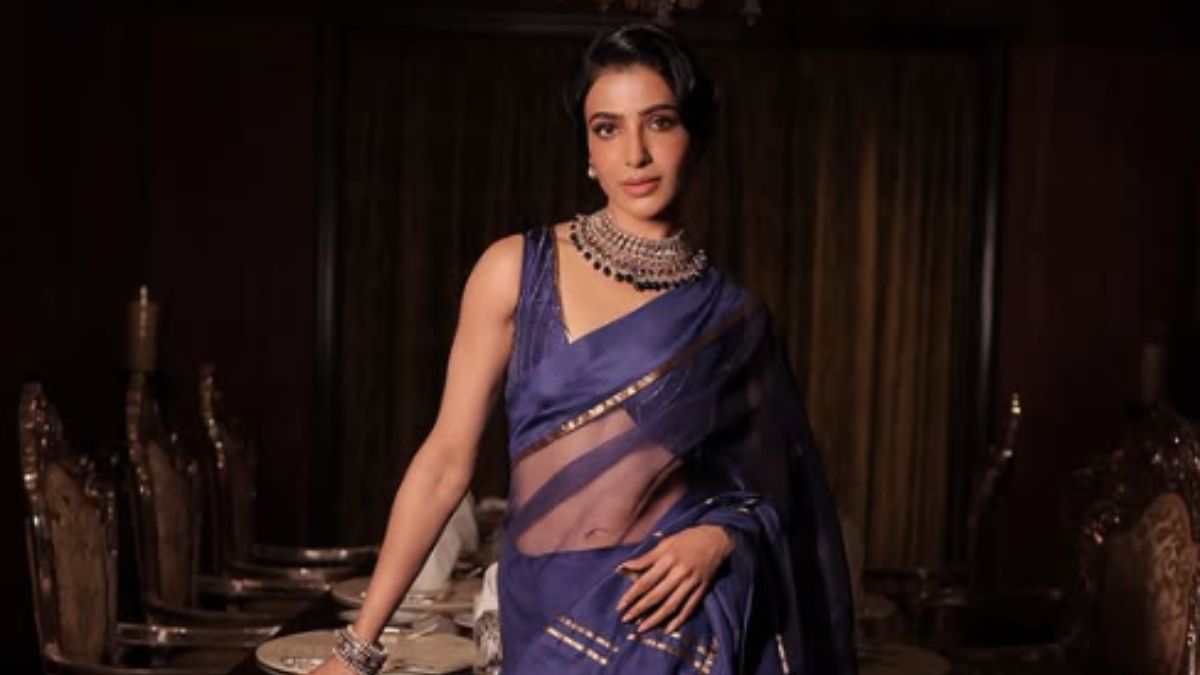 samantha ruth prabhu looks absolutely stunning in blue saree take inspiration for wedding season