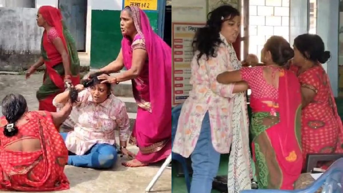 unnao teacher suspended after fight with cooks viral video