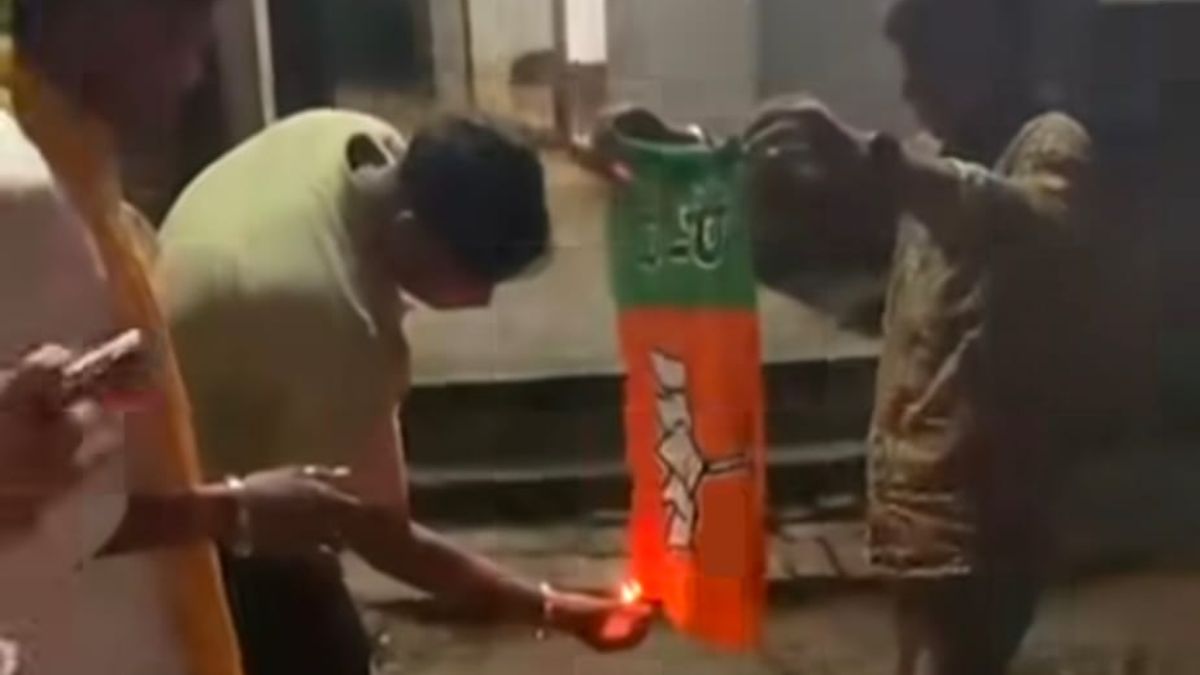 bjp flag burned in jamui shreyasi singh shares viral video