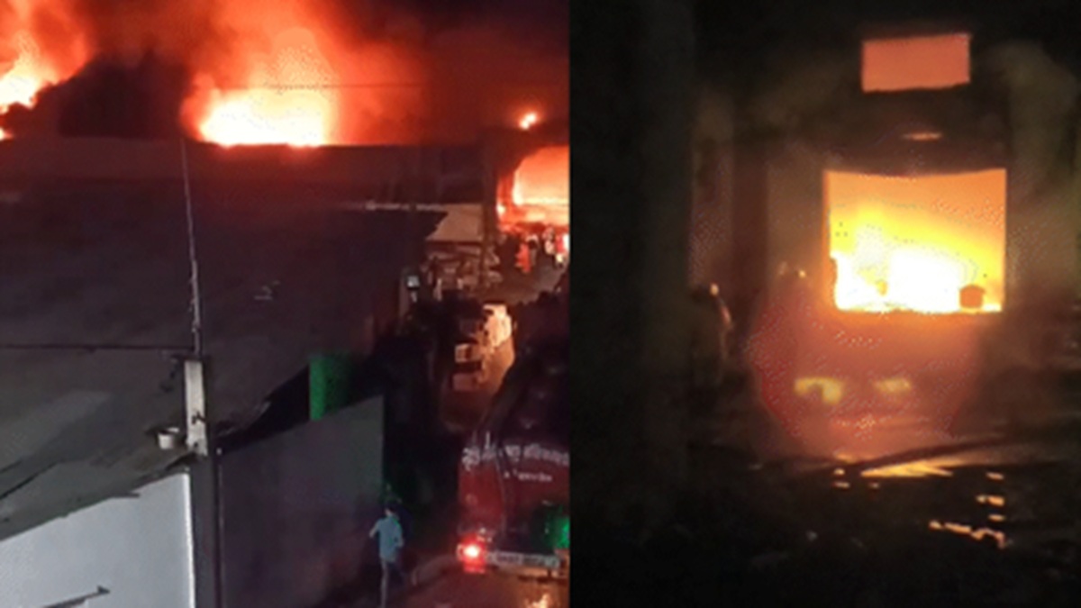 two women burnt alive one injured in fire at chemical warehouse in indore