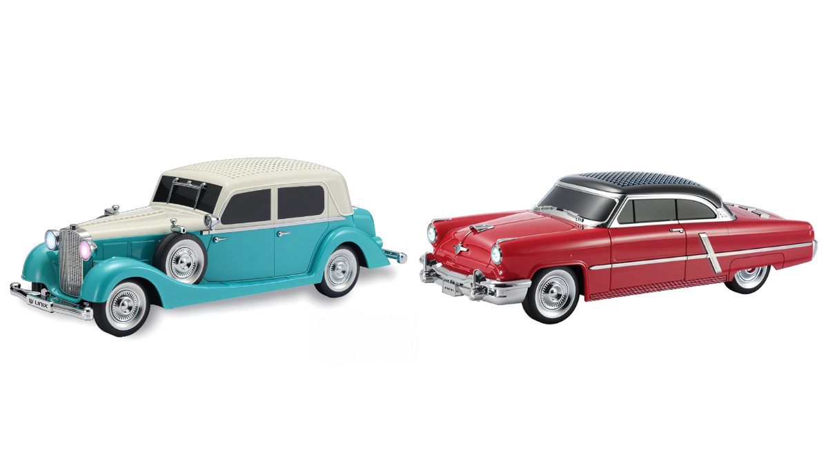 unix launches new bluetooth speakers in india with vintage car look capri 52 and pontiac 24