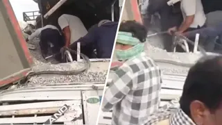 तेलंगाना में भीषण सड़क हादसे में 20 से अधिक लोगों की मौत। (फोटो- स्क्रीनग्रैब)