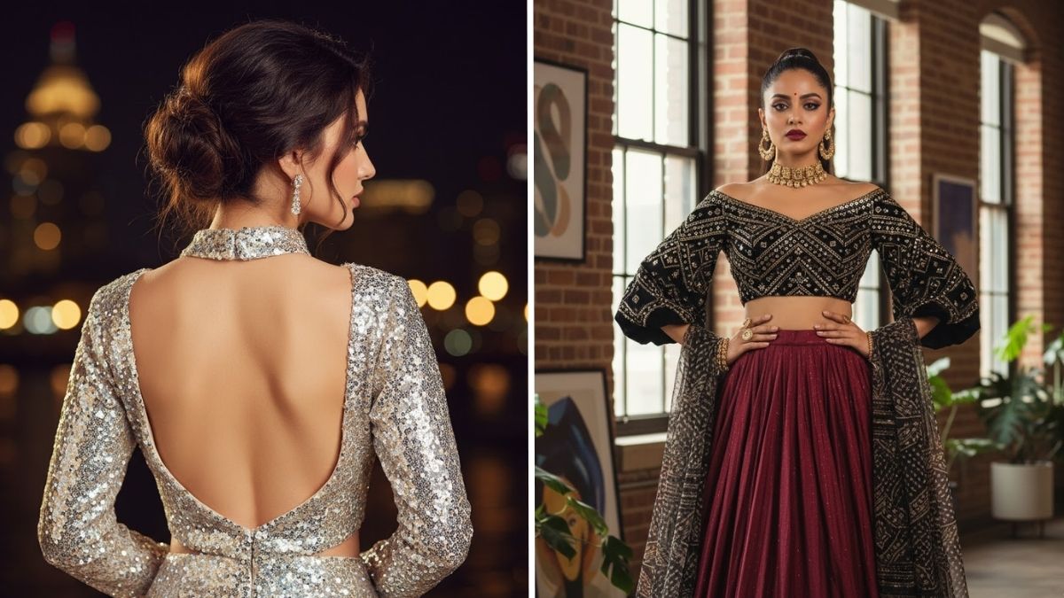 8 trendy blouse designs halter corset and bold styles for saree