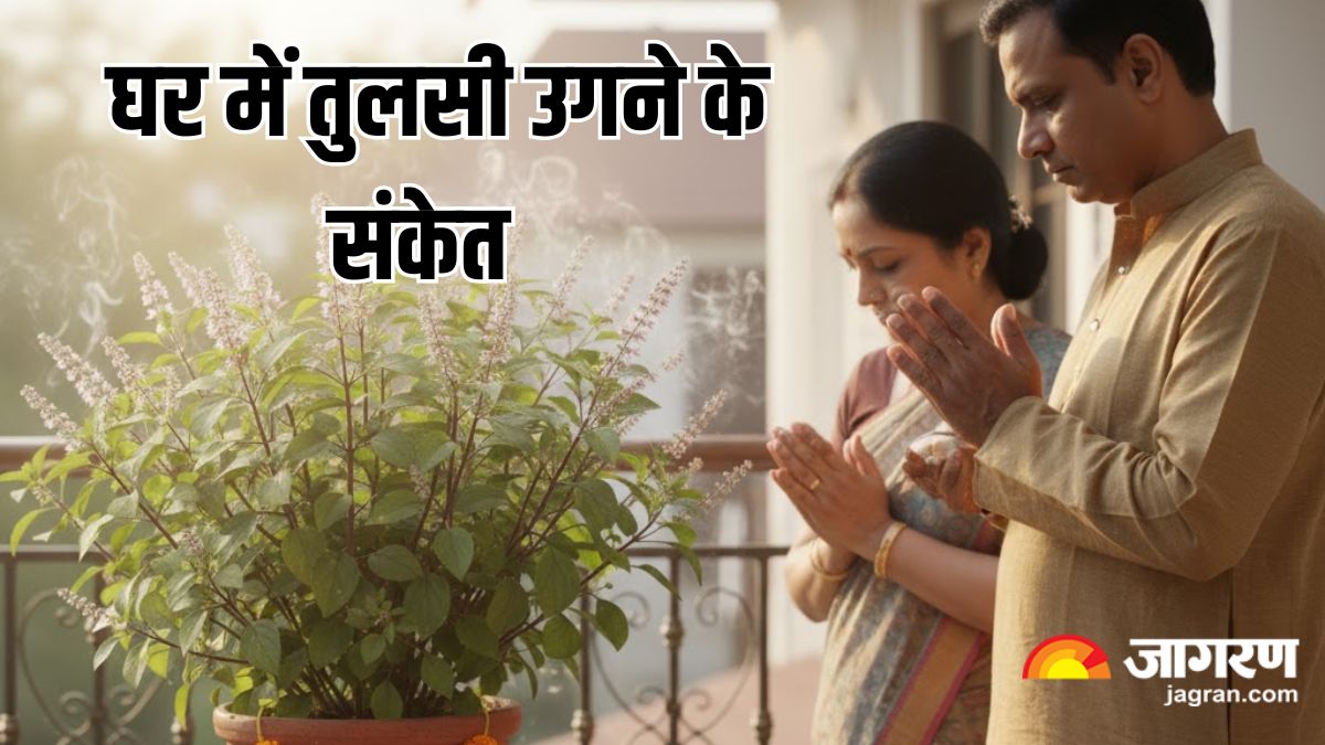 tulsi plant in courtyard sign of goddess lakshmi blessings and prosperity at home