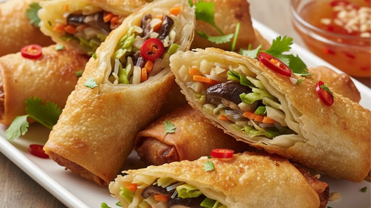 crispy homemade veg spring rolls street style recipe in hindi