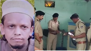मौलाना जुबेर अंसारी व उसके कमरे में जांच करती पुलिस।