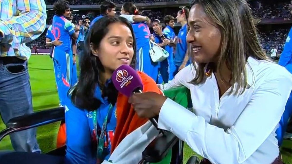 pratika rawal comes out on wheelchair and joined india women cricket team celebrations