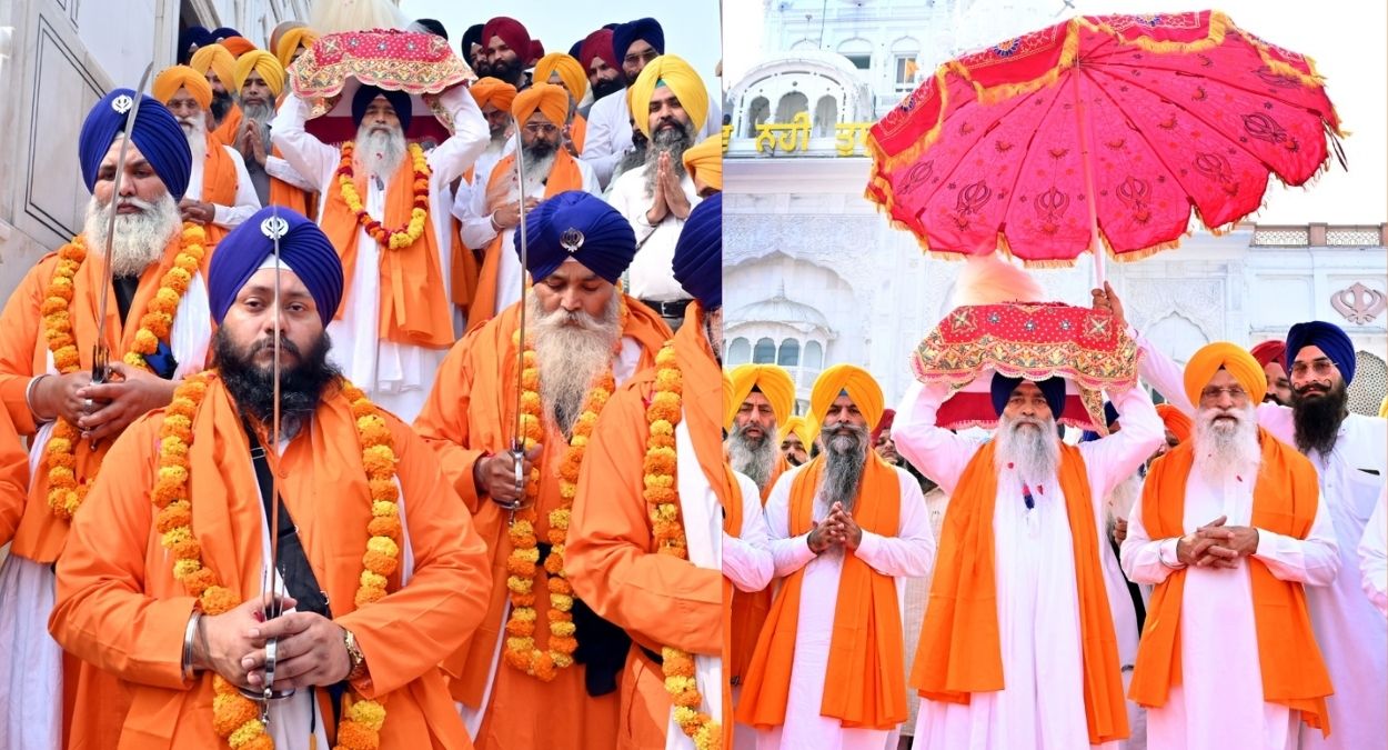 nagar kirtan held at sri akal takht sahib on guru nanak dev jis prakash purab